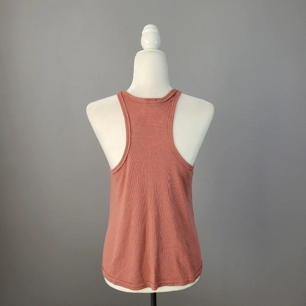 FREE PEOPLE // bundle of 2 long beach soft ribbed hi neck racer back swing tanks